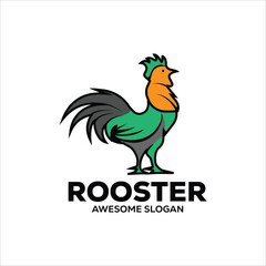 vector rooster simple mascot logo design illustration