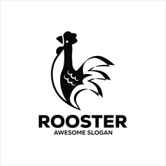 Fototapeta premium vector rooster simple mascot logo design illustration