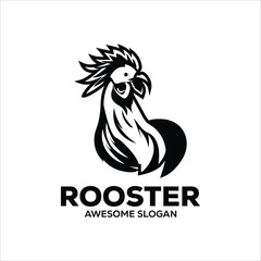 vector rooster simple mascot logo design illustration