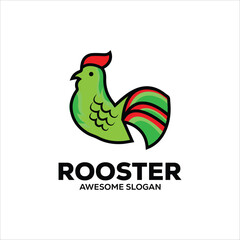 Fototapeta premium vector rooster simple mascot logo design illustration