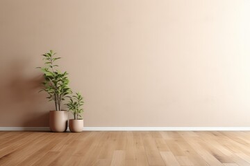 Mock up of Cinnamon minimalist wall background with wood flooring, parquet. Cinnamon. Light brown. Elegant Wall mockup. Wall Ideas. Wall Decor. Home Decor. Wallpaper.