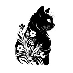 cat svg, cat floral svg, car lover svg, animal svg bundle, domestic pet svg, cat mom svg, cat bundle svg, cat mama svg, cat printable svg, flower svg, plant svg, floral svg, silhouette cat, cat, anima