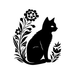 cat svg, cat floral svg, car lover svg, animal svg bundle, domestic pet svg, cat mom svg, cat bundle svg, cat mama svg, cat printable svg, flower svg, plant svg, floral svg, silhouette cat, cat, anima