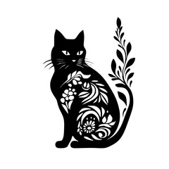 cat svg, cat floral svg, car lover svg, animal svg bundle, domestic pet svg, cat mom svg, cat bundle svg, cat mama svg, cat printable svg, flower svg, plant svg, floral svg, silhouette cat, cat, anima