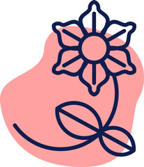 Flower Line Icon Pastel Color