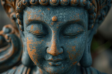 Buddha statue close up. Vesak day. Mediation and zen concept