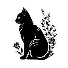 cat svg, cat floral svg, car lover svg, animal svg bundle, domestic pet svg, cat mom svg, cat bundle svg, cat mama svg, cat printable svg, flower svg, plant svg, floral svg, silhouette cat, cat, anima