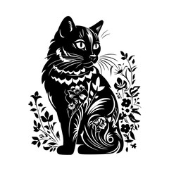cat svg, cat floral svg, car lover svg, animal svg bundle, domestic pet svg, cat mom svg, cat bundle svg, cat mama svg, cat printable svg, flower svg, plant svg, floral svg, silhouette cat, cat, anima