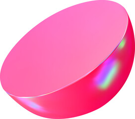 3d render pink holographic iridescent primitive
