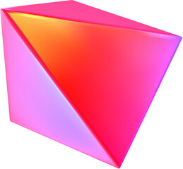 3d render pink holographic iridescent primitive