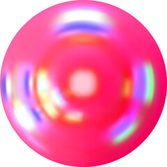 3d render pink holographic iridescent primitive