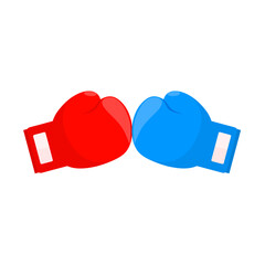 Red and blue boxing gloves vector illustration isolated on white background. Suitable for combat sports competition logos. - obrazy, fototapety, plakaty