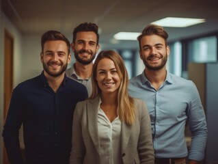 Smiling Young Business Team in Office Environment