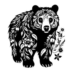 Bear clipart, valentine day, valentine clipart, cute bear svg, animal svg, animal eps, animal clipart, jungle png, tiger, animal, vector, tattoo, head, cat, wild, illustration, mammal, bear, logo, des