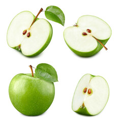 Green apple slice Clipping Path