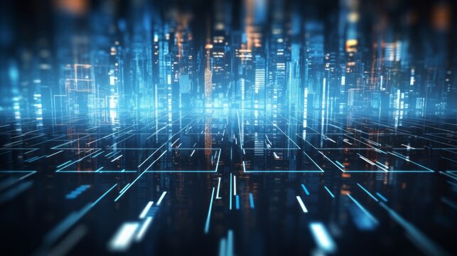 Futuristic data transfer: abstract cyber background in technology concept - Powered by Adobe