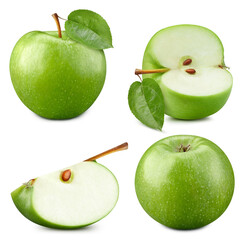 Green apple slice Clipping Path