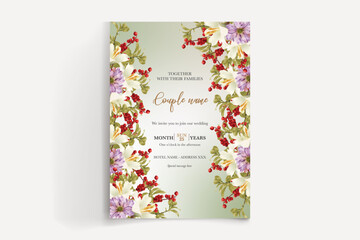 wedding card invitation templates set