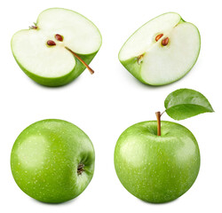 Green apple slice Clipping Path