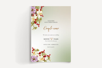 wedding card invitation templates set