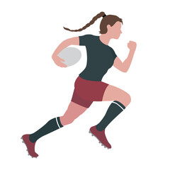 Fototapeta na wymiar rugby player woman with a ball