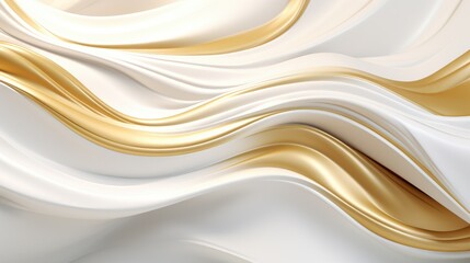 Modern and Creative 3D Abstraction Wallpaper for Walls. 3d Three - dimensional Luxury Golden and White Background
