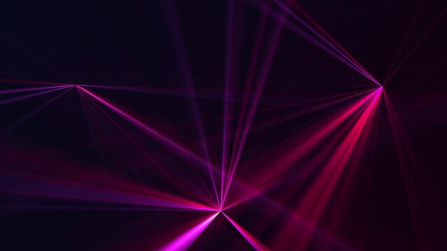 High speed laser light show on black background with flashing neon colored laser beams. This music stage performance background animation is full HD and a seamless loop.