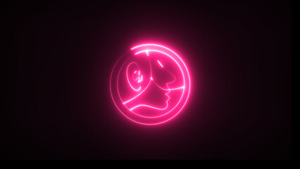 Neon lights against a dark background for the ears, nose, and throght sign.