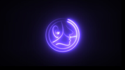 Neon lights against a dark background for the ears, nose, and throght sign.