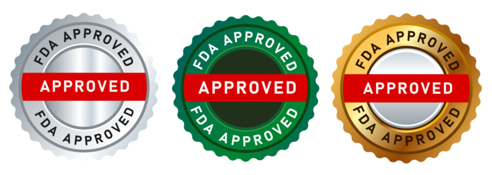 FDA approved gold green and silver seal label sticker guarantee qualified safe healthy product