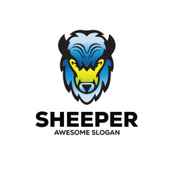 sheep simple mascot logo design illustration