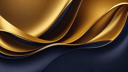 a gold and black background with wavy lines and curves on it's surface