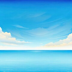 Obraz premium sea with blue sky illustration background