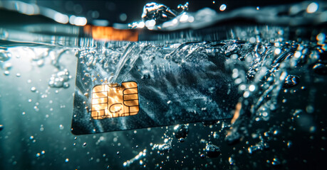 Credit card splashing into water