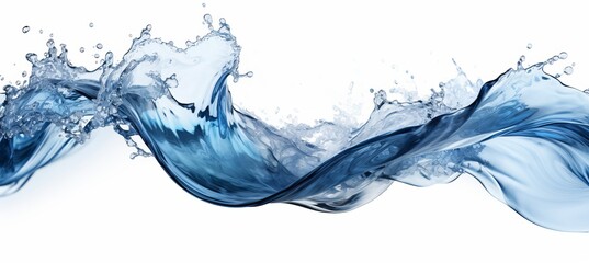 Blue water wave background with splashes and drops, perfect for creative web banners and designs.