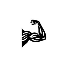 Fototapeta premium Simple Arm Power Bicep Logo Vector