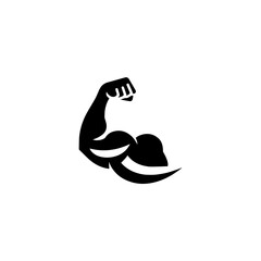 Simple Arm Power Bicep Logo Vector