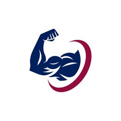 Simple Arm Power Bicep Logo Vector