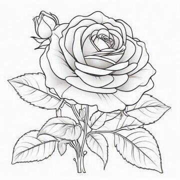 roses line art drawing