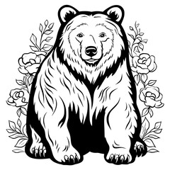 Bear clipart, valentine day, valentine clipart, cute bear svg, animal svg, animal eps, animal clipart, jungle png, tiger, animal, vector, tattoo, head, cat, wild, illustration, mammal, bear, logo, 