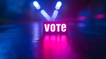 Blurred magical background with go vote text, emphasizing voting and democratic participation - obrazy, fototapety, plakaty