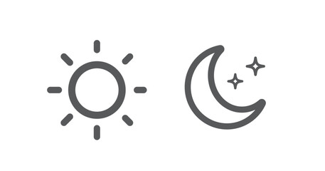 Sun and moon icon isolated on white background. day and night icon set. Vector illustration. - obrazy, fototapety, plakaty