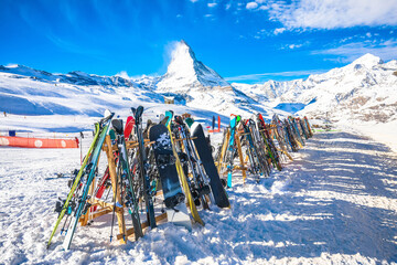 Matterhorn peak ski area in Zermatt, Valais
