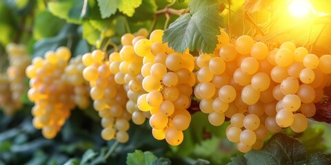 Abundant Cluster of Grapes Hanging From Vine