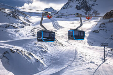 Matterhorn Glacier Paradise gondola and ski area in Zermatt view