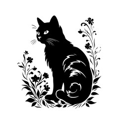 cat svg, cat floral svg, car lover svg, animal svg bundle, domestic pet svg, cat mom svg, cat bundle svg, cat mama svg, cat printable svg, flower svg, plant svg, floral svg, silhouette cat, cat, anima