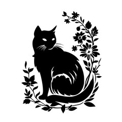 cat svg, cat floral svg, car lover svg, animal svg bundle, domestic pet svg, cat mom svg, cat bundle svg, cat mama svg, cat printable svg, flower svg, plant svg, floral svg, silhouette cat, cat, anima