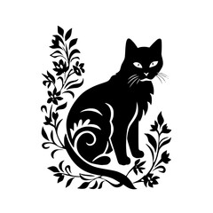 cat svg, cat floral svg, car lover svg, animal svg bundle, domestic pet svg, cat mom svg, cat bundle svg, cat mama svg, cat printable svg, flower svg, plant svg, floral svg, silhouette cat, cat, anima