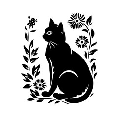 cat svg, cat floral svg, car lover svg, animal svg bundle, domestic pet svg, cat mom svg, cat bundle svg, cat mama svg, cat printable svg, flower svg, plant svg, floral svg, silhouette cat, cat, anima