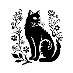 cat svg, cat floral svg, car lover svg, animal svg bundle, domestic pet svg, cat mom svg, cat bundle svg, cat mama svg, cat printable svg, flower svg, plant svg, floral svg, silhouette cat, cat, anima